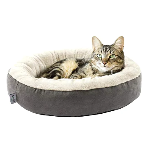 Love's Cabin Donut Calming Pet Bed in Grey