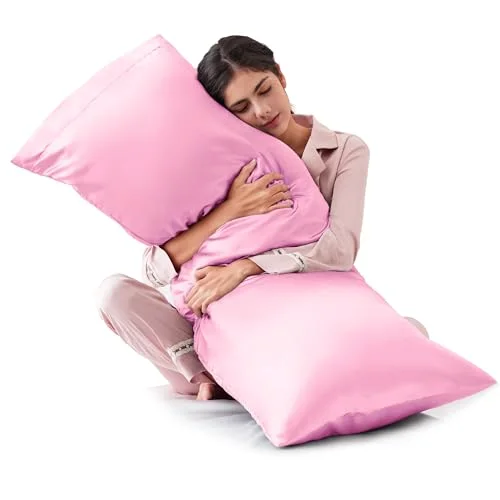 Love's Cabin Satin Pillowcase Set of 2 in Pink