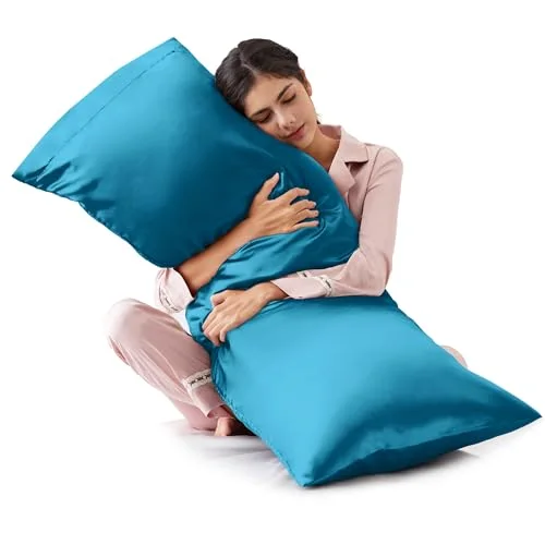 Love's Cabin Satin Pillowcase Set of 2 in Teal