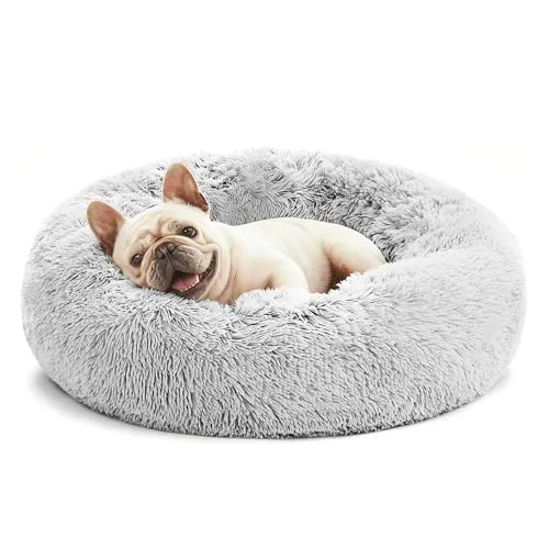 Love's Cabin Calming Cat Bed in Light Grey
