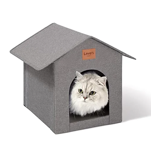 Love's Cabin Outdoor Cat House in Grey