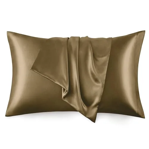 Love's Cabin Satin Pillowcase Set of 2 in Brown