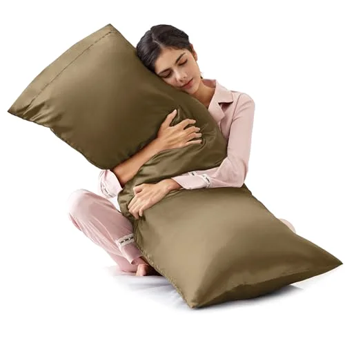 Love's Cabin Satin Pillowcase Set of 2 in Brown