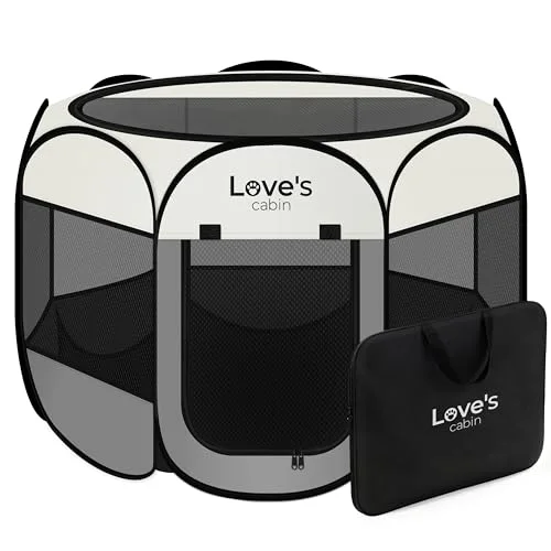 Love's Cabin Foldable Pet Playpen in Gray