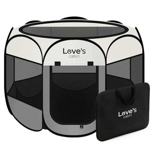 Love's Cabin Foldable Pet Playpen in Gray