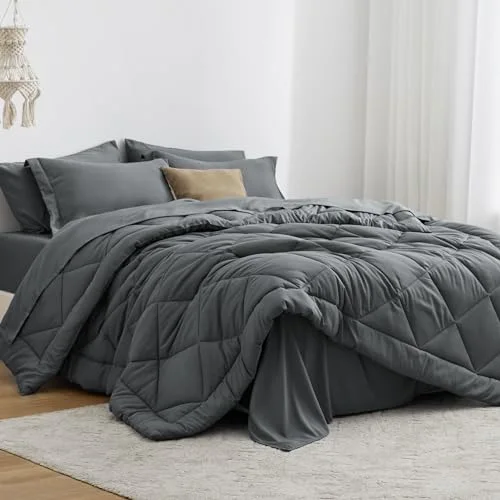 Love's Cabin Bed-in-a-Bag Comforter Set in Dark Grey