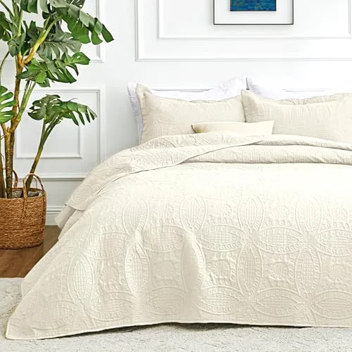 Love's Cabin Summer Lightweight Quilt in Coin Pattern Beige