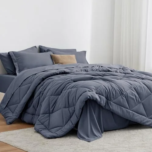 Love's Cabin Bed-in-a-Bag Comforter Set in Navy Blue