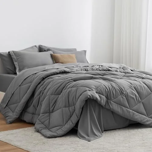 Love's Cabin Bed-in-a-Bag Comforter Set in Grey