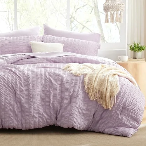 Love's Cabin Seersucker Comforter Set in Lavender