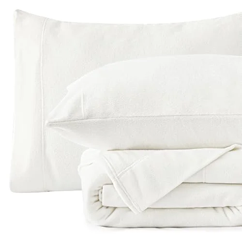 Love's Cabin Polar Fleece Sheet Set in White