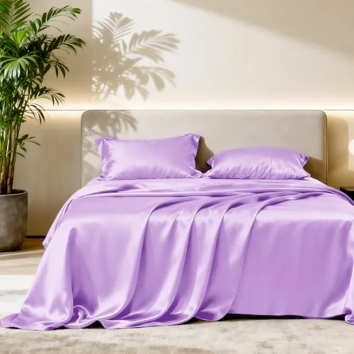 Love's Cabin Satin Sheet Set in Lavender