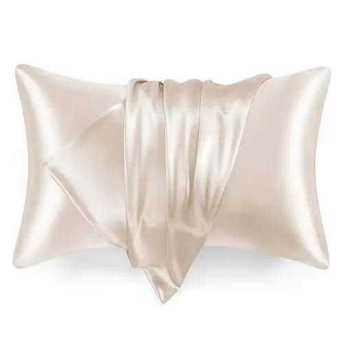 Love's Cabin Satin Pillowcase Set of 2 in Beige