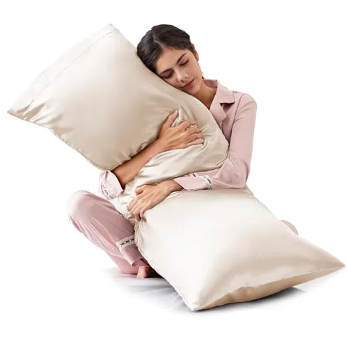 Love's Cabin Satin Pillowcase Set of 2 in Beige