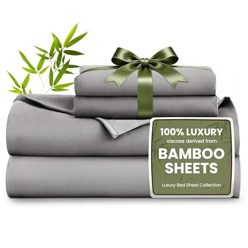 Love's Cabin Bamboo Rayon Sheet Set in Grey