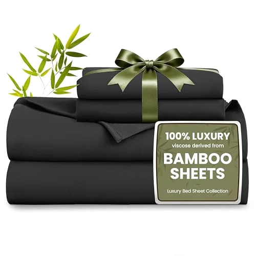 Love's Cabin Bamboo Rayon Sheet Set in Black
