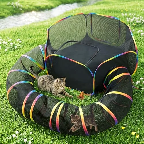 Love's Cabin Outdoor Cat Enclosure in Rainbow