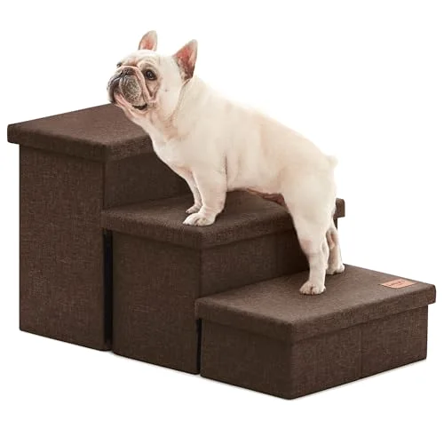 Love's Cabin Foldable Dog Stairs in Coffee