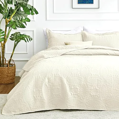 Love's Cabin Summer Lightweight Quilt in Coin Pattern Beige