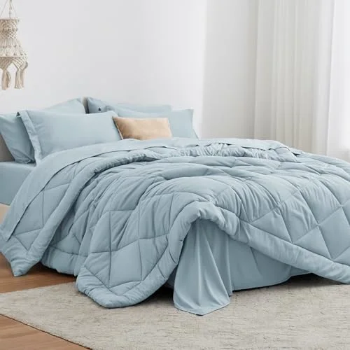 Love's Cabin Bed-in-a-Bag Comforter Set in Light Blue