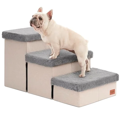 Love's Cabin Foldable Dog Stairs in Grey