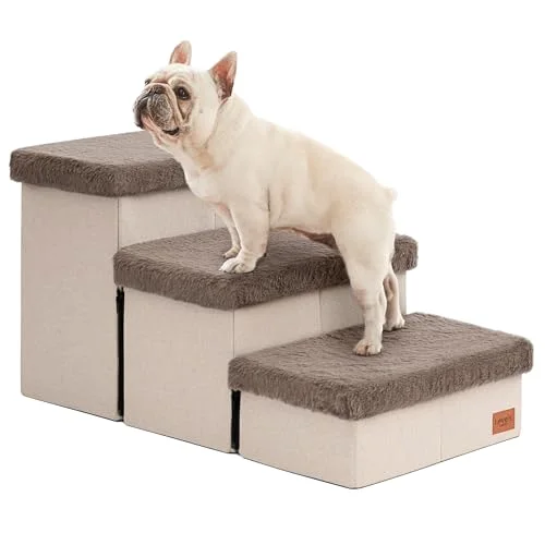 Love's Cabin Foldable Dog Stairs in Brown