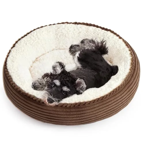 Love's Cabin Donut Calming Pet Bed in Dark Brown