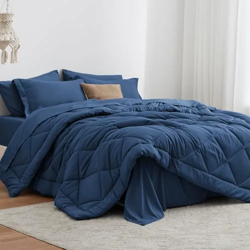 Love's Cabin Bed-in-a-Bag Comforter Set in Dark Blue
