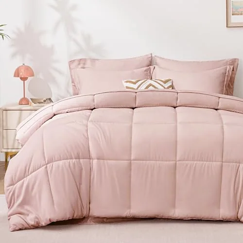 Love's Cabin Bed-in-a-Bag Comforter Set in Blush Pink