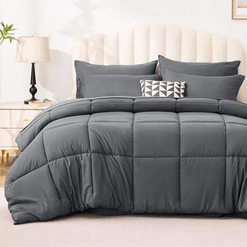 Love's Cabin Bed-in-a-Bag Comforter Set in Soot Grey