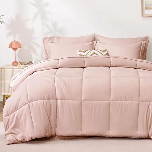 Love's Cabin Bed-in-a-Bag Comforter Set in Blush Pink