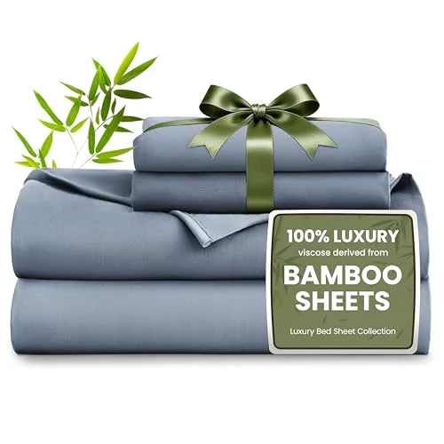 Love's Cabin Bamboo Rayon Sheet Set in Bluish Grey