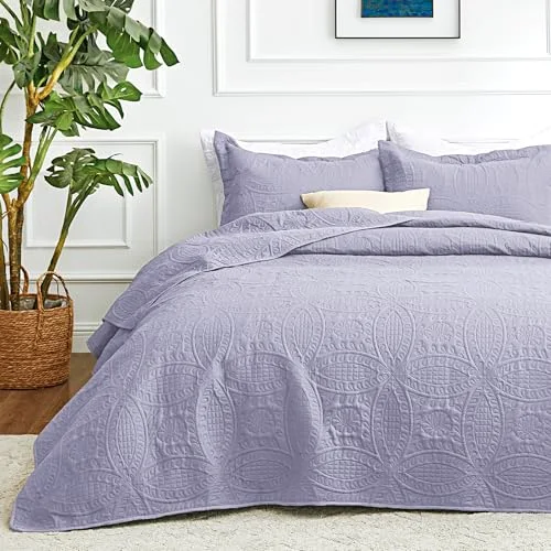 Love's Cabin Summer Lightweight Quilt in Coin Pattern Lavender