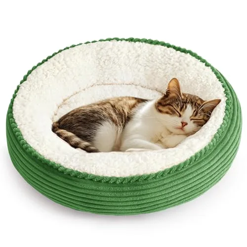 Love's Cabin Donut Calming Pet Bed in Light Green