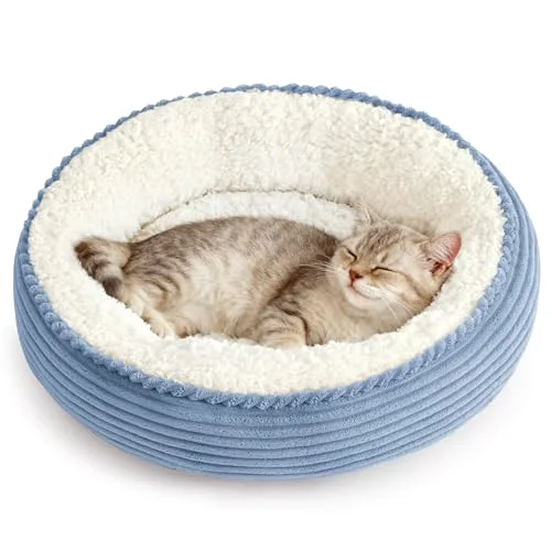 Love's Cabin Donut Calming Pet Bed in Sky Blue