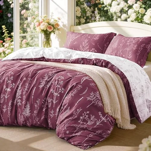 Love's Cabin Floral Comforter Set in Vintage Rose