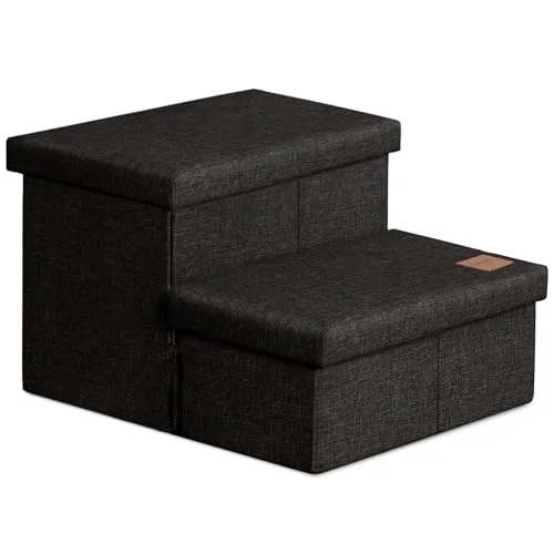 Love's Cabin Foldable Dog Stairs in Black