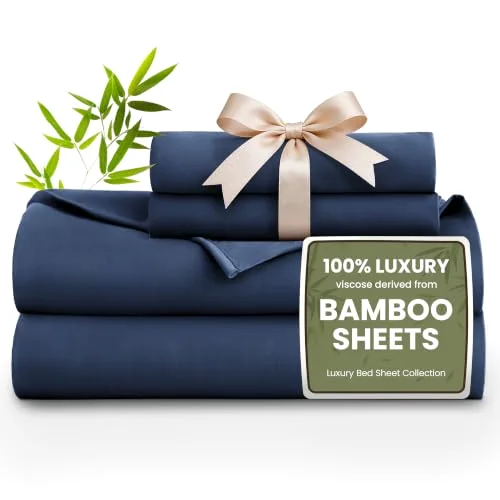 Love's Cabin Bamboo Rayon Sheet Set in Navy
