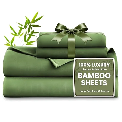 Love's Cabin Bamboo Rayon Sheet Set in Olive Green