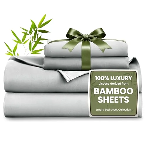 Love's Cabin Bamboo Rayon Sheet Set in Light Grey