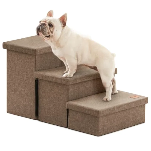 Love's Cabin Foldable Dog Stairs in Light Brown