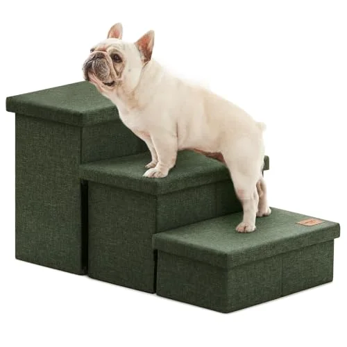 Love's Cabin Foldable Dog Stairs in Dark Green