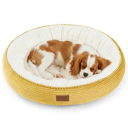 Love's Cabin Donut Calming Pet Bed in Yellow