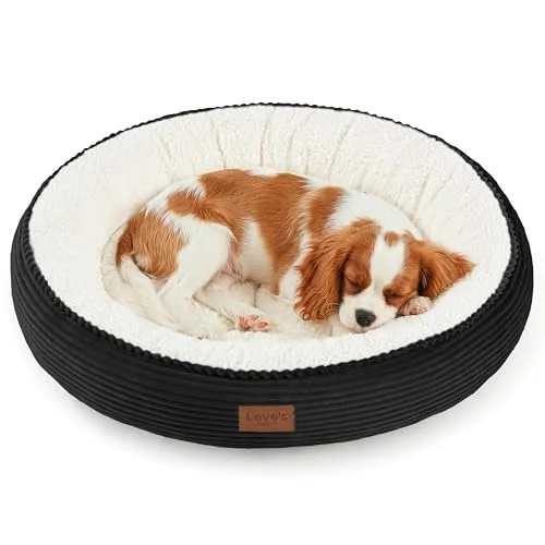 Love's Cabin Donut Calming Pet Bed in Black
