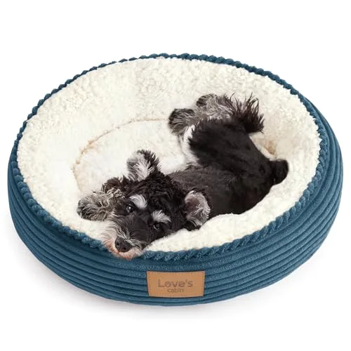 Love's Cabin Donut Calming Pet Bed in Dusty Blue