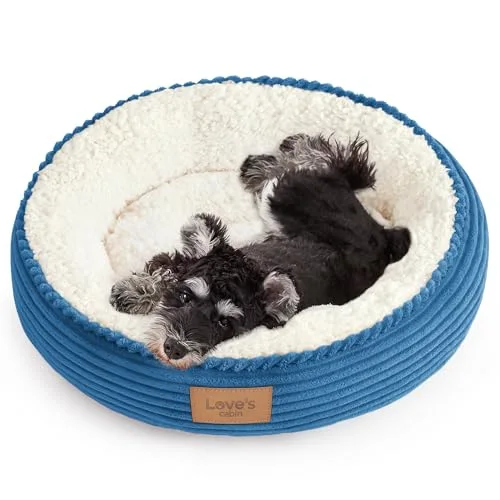 Love's Cabin Donut Calming Pet Bed in Royal Blue