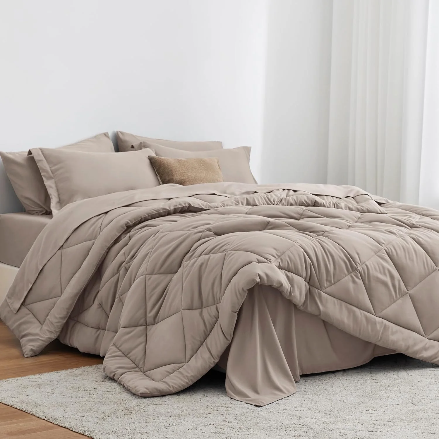 Love's Cabin bed-in-a-bag comforter set in taupe
