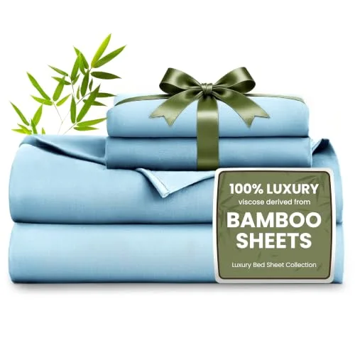 Love's Cabin Bamboo Rayon Sheet Set in Light Blue