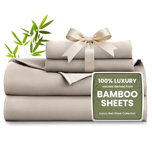Love's Cabin Bamboo Rayon Sheet Set in Light Tan