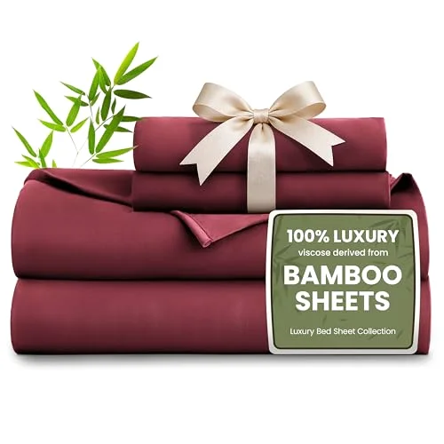 Love's Cabin Bamboo Rayon Sheet Set in Burgundy